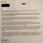 CMU Acceptance Letter - 2020