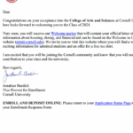 Cornell Acceptance Letter - 2020
