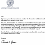 Georgetown Acceptance Letter - 2020