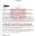 Acceptance Letter to Villanova - 2024
